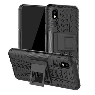 Tire Texture TPU+PC Shockproof Case for Galaxy A2 Core, with Holder (Black)
