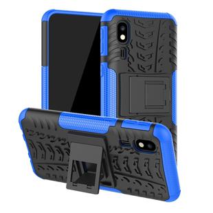 Tire Texture TPU+PC Shockproof Case for Galaxy A2 Core, with Holder (Blue)