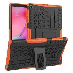 Tire Texture TPU+PC Shockproof Case for Galaxy Tab A 10.1 2019 T510 / T515 , with Holder (Orange)