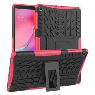 Tire Texture TPU+PC Shockproof Case for Galaxy Tab A 10.1 2019 T510 / T515 , with Holder (Pink)