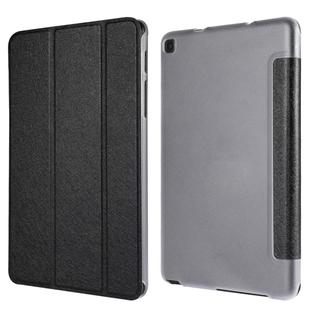 Silk Texture Horizontal Flip Leather Case with Three-Folding Holder for Galaxy Tab P200(Black)
