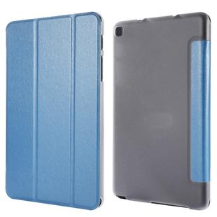 Silk Texture Horizontal Flip Leather Case with Three-Folding Holder for Galaxy Tab P200(Blue)