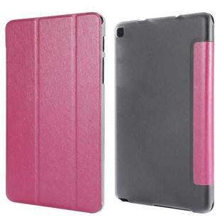 Silk Texture Horizontal Flip Leather Case with Three-Folding Holder for Galaxy Tab P200(Magenta)