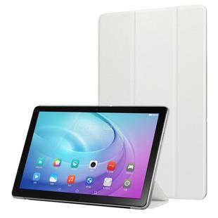 Silk Texture Horizontal Flip Leather Case with Three-Folding Holder for Galaxy Tab T725(White)