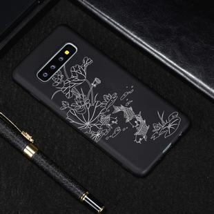 Lotus Pond Painted Pattern Soft TPU Case for Galaxy S10+