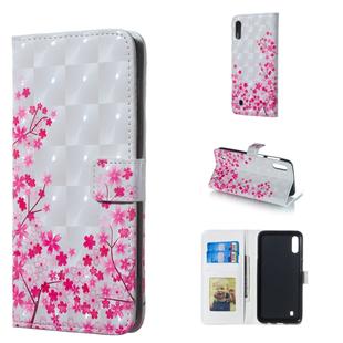 Sakura Pattern 3D Horizontal Flip Leather Case for Galaxy M10, with Holder & Card Slots & Photo Frame & Wallet