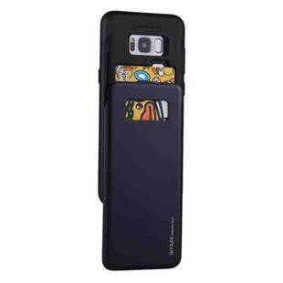 GOOSPERY for Galaxy S8+ / G955 TPU + PC Sky Slide Bumper Protective Back Case with Card Slots(Navy Blue)