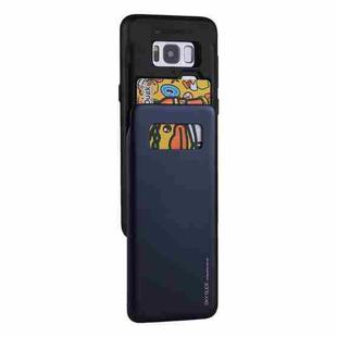 GOOSPERY for Galaxy S8 / G950 TPU + PC Sky Slide Bumper Protective Back Case with Card Slots(Navy Blue)