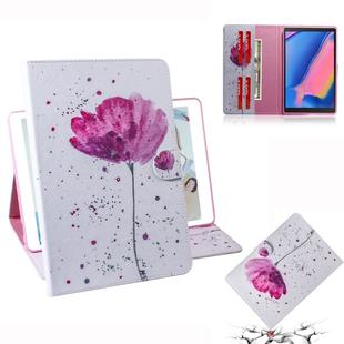 Purple Orchids Pattern Horizontal Flip Leather Case for Galaxy Tab A 8 (2019) / P200 / P205, with Holder & Card Slot & Wallet