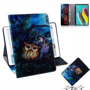 Oil Owl Pattern Horizontal Flip Leather Case for Galaxy Tab S5E T720 / T725, with Holder & Card Slot & Wallet