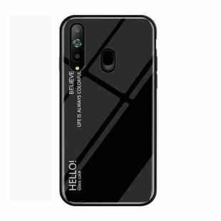 Gradient Color Glass Protective Case for Galaxy A8s (Black)