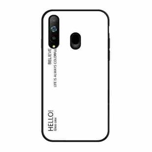 Gradient Color Glass Protective Case for Galaxy A8s (White)