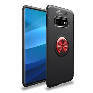 lenuo Shockproof TPU Protective Case for Galaxy S10 E, with Invisible Holder(Black Red)