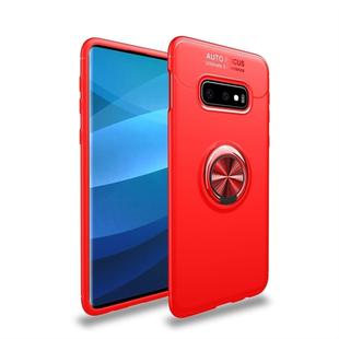lenuo Shockproof TPU Protective Case for Galaxy S10 E, with Invisible Holder(Red)
