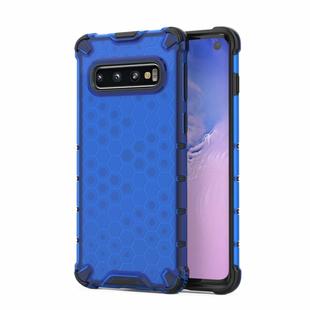 Honeycomb Shockproof PC + TPU Case for Galaxy S10 (Blue)
