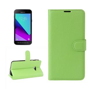 For Galaxy Xcover 4 / G390F Litchi Texture Horizontal Flip Leather Case with Card Slots & Wallet & Holder (Green)