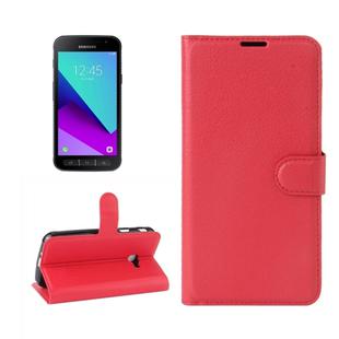 For Galaxy Xcover 4 / G390F Litchi Texture Horizontal Flip Leather Case with Card Slots & Wallet & Holder (Red)