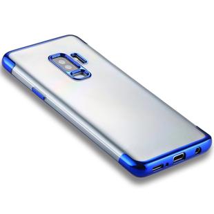 For Galaxy S9+ Three Sections Electroplating Side TPU Protective Back Case(Blue)