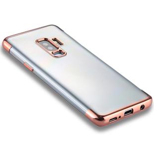 For Galaxy S9+ Three Sections Electroplating Side TPU Protective Back Case(Rose Gold)