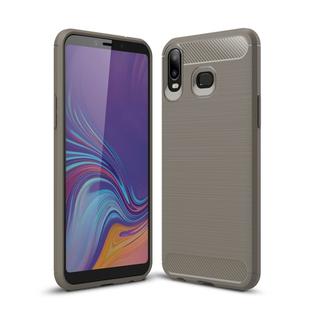 Brushed Texture Carbon Fiber TPU Case for Galaxy A6s (Grey)