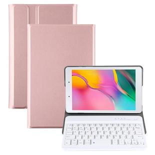 Ultra-thin Detachable Magnetic Bluetooth Keyboard Leather Tablet Case for Galaxy Tab A 8.0 2019 P200 / P205, with Holder(Rose Gold)