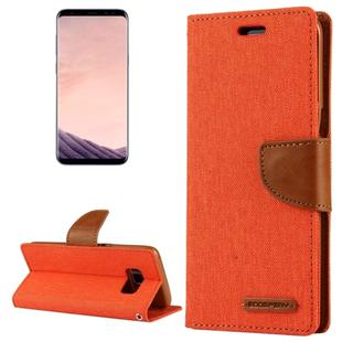 GOOSPERY CANVAS DIARY for Galaxy S8 Canvas Texture Horizontal Flip Leather Case with Card Slots & Wallet & Holder(Orange)