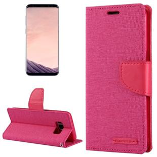 GOOSPERY CANVAS DIARY for Galaxy S8 Canvas Texture Horizontal Flip Leather Case with Card Slots & Wallet & Holder(Magenta)