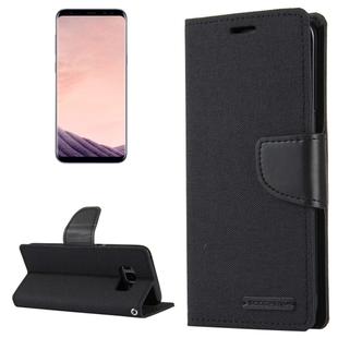 GOOSPERY CANVAS DIARY for Samsung  Galaxy S8+ / G9550 Canvas Texture Horizontal Flip Leather Case with Card Slots & Wallet & Holder(Black)