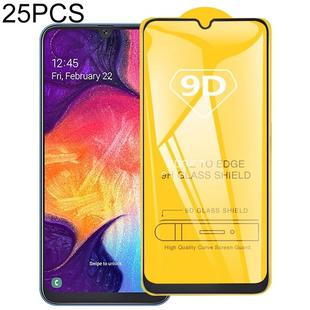 25 PCS For Galaxy A10s 9D Full Glue Full Screen Tempered Glass Film