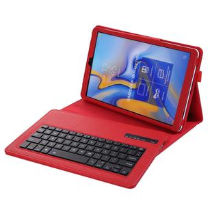 SA590 Bluetooth 3.0 Litchi Texture Detachable Bluetooth Keyboard Leather Tablet Case for Samsung Galaxy Tab A 10.5 inch T590 / T595, with Holder (Red)