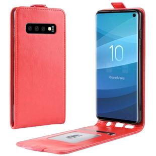 Business Style Vertical Flip TPU Leather Case for Galaxy S10, with Card Slot (Red)
