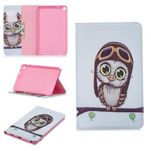 Colored Drawing Owl Pattern Horizontal Flip Leather Case for Galaxy Tab A 8 (2019) P200 / P205, with Holder & Card Slots & Wallet