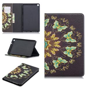 Colored Drawing Semicircular Butterfly Pattern Horizontal Flip Leather Case for Galaxy Tab A 8 (2019) P200 / P205, with Holder & Card Slots & Wallet