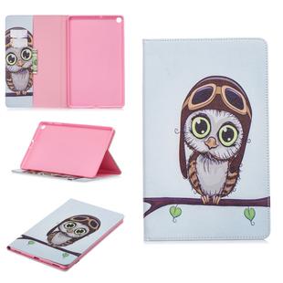 Colored Drawing Owl Pattern Horizontal Flip Leather Case for Galaxy Tab A 10.1 (2019) T510 / T515, with Holder & Card Slots & Wallet