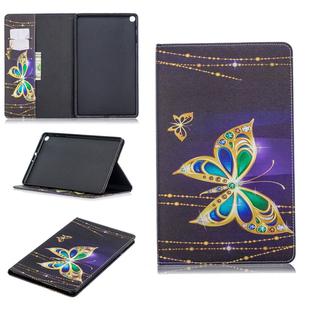 Colored Drawing Big Butterfly Pattern Horizontal Flip Leather Case for Galaxy Tab A 10.1 (2019) T510 / T515, with Holder & Card Slots & Wallet