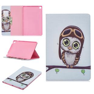 Colored Drawing Owl Pattern Horizontal Flip Leather Case for Galaxy Tab S5e 10.5 T720 / T725, with Holder & Card Slots & Wallet