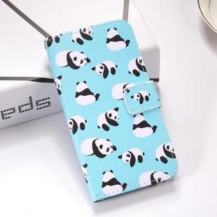 Pandas Pattern Colored Drawing Horizontal Flip Leather Case for Galaxy S10+, with Holder & Card Slots & Wallet & Lanyard