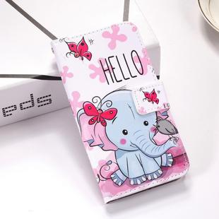 Butterfly Elephant Pattern Colored Drawing Horizontal Flip Leather Case for Galaxy S10, with Holder & Card Slots & Wallet & Lanyard