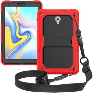 Shockproof PC + Silica Gel Protective Case for Galaxy Tab A 10.5 T590, with Holder & Shoulder Strap(Grey)