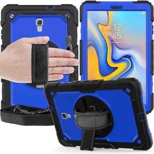 Shockproof Black Silica Gel + Colorful PC Protective Case for Galaxy Tab A 10.5 T590, with Holder & Shoulder Strap & Hand Strap & Pen Slot (Blue)