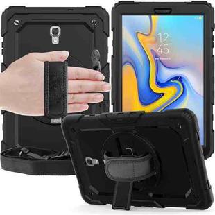 Shockproof Colorful Silica Gel + PC Protective Case for Galaxy Tab A 10.5 T590, with Holder & Shoulder Strap & Hand Strap & Pen Slot(Black)