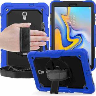 Shockproof Colorful Silica Gel + PC Protective Case for Galaxy Tab A 10.5 T590, with Holder & Shoulder Strap & Hand Strap & Pen Slot(Blue)