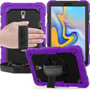 Shockproof Colorful Silica Gel + PC Protective Case for Galaxy Tab A 10.5 T590, with Holder & Shoulder Strap & Hand Strap & Pen Slot(Purple)