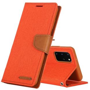 GOOSPERY CANVAS DIARY For Galaxy S20+ Canvas Texture Horizontal Flip PU Leather Case, with Holder & Card Slots & Wallet (Orange)