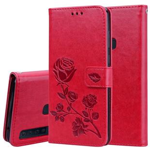 Rose Embossed Horizontal Flip PU Leather Case for Samsung Galaxy A9 (2018) , with Holder & Card Slots & Wallet (Red)