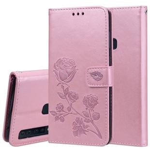 Rose Embossed Horizontal Flip PU Leather Case for Samsung Galaxy A9 (2018) , with Holder & Card Slots & Wallet (Rose Gold)