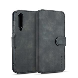 DG.MING Retro Oil Side Horizontal Flip Case for Galaxy A50, with Holder & Card Slots & Wallet (Black)
