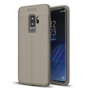 For Galaxy S9+ Litchi Texture Soft TPU Anti-skip Protective Cover Back Case(Grey)