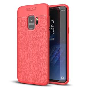 For Galaxy S9 Litchi Texture Soft TPU Anti-skip Protective Cover Back Case(Red)