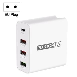 WLX-A6 4 Ports Quick Charging USB Travel Charger Power Adapter, EU Plug